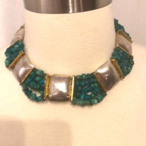Brighton Sterling Silver & Turquoise Choker style necklace